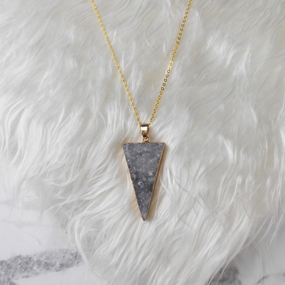 New Gray Druzy Necklace - Picture 3 of 8